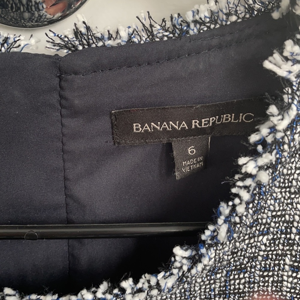 Banana republic shift dress blue Chanel style size 6 - Picture 5 of 8
